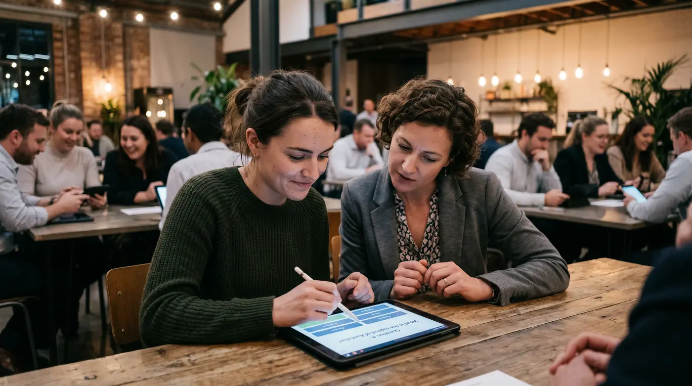Quizrunde auf dem Tablet bei der Black Forest Gameshow